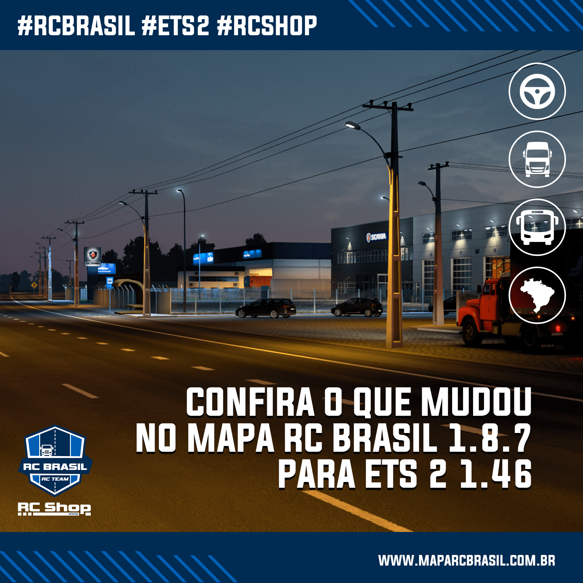 Mapa RC Brasil 1.8.7 Para Euro Truck Simulator 2 1.46