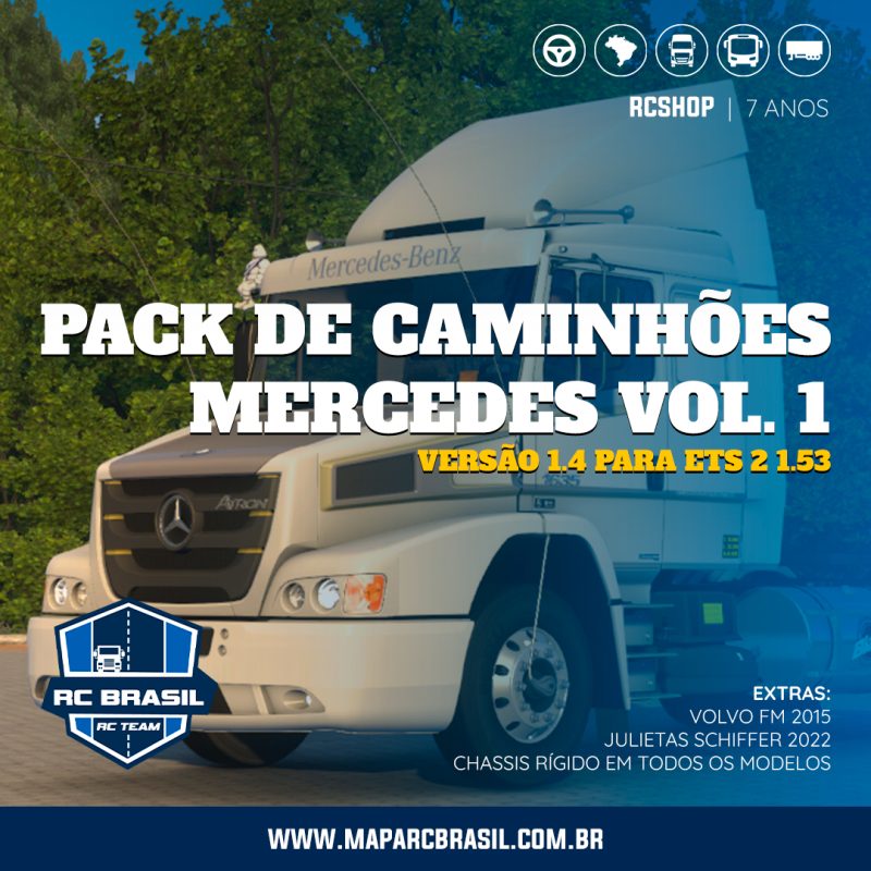 Pack de Caminhões Mercedes-Benz Vol. 1 + Extras – Euro Truck Simulator 2